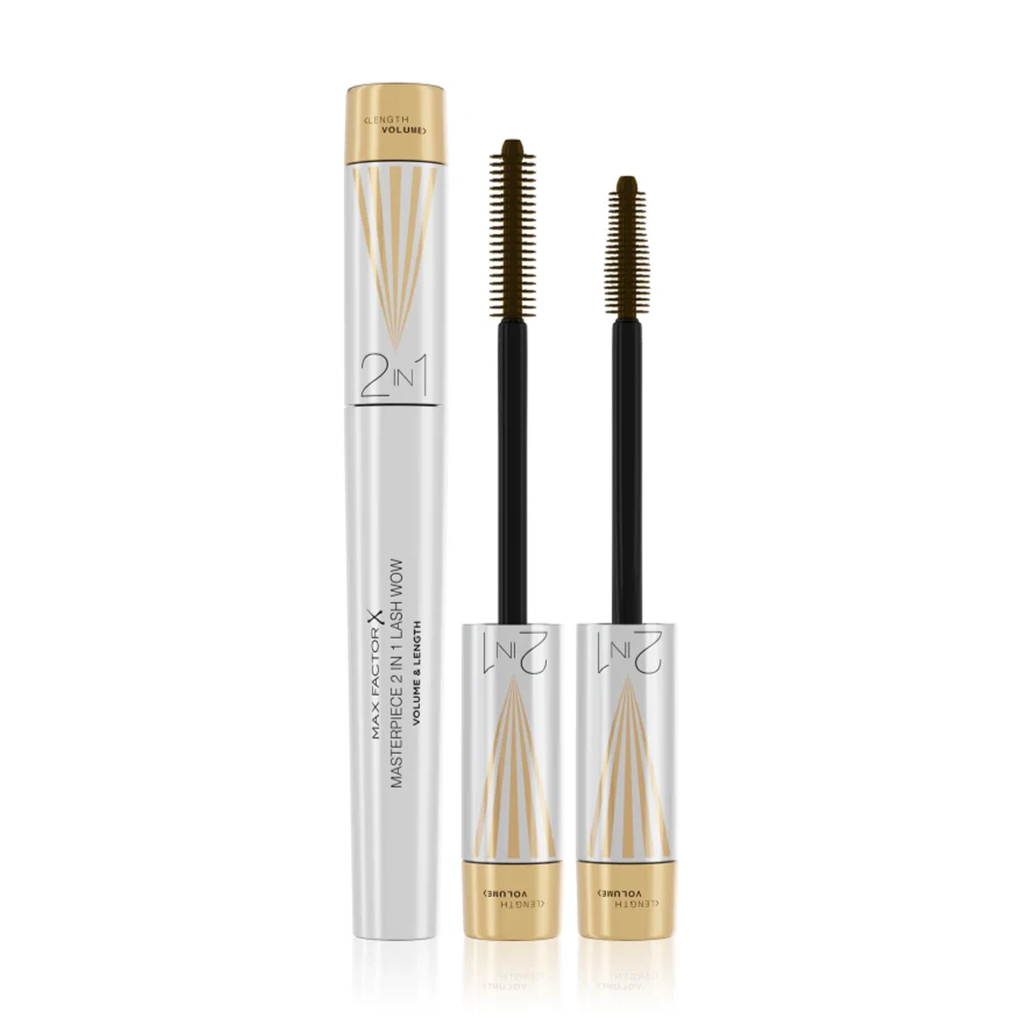 Туш для вій Max Factor Masterpiece 2 In 1 Lash Wow Volume &amp; Length Mascara Об'єм та подовження, Midnight Black, 7 мл